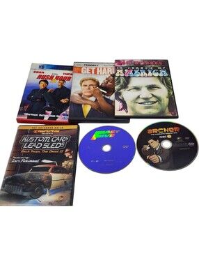 6pc Comedy & Documentary DVDs - Rush Hour, Kustom Cars, Jeff Bridges